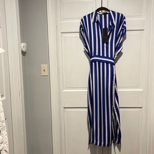 Blue and white Escada maxi dress